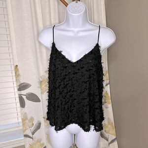NWT ASTR the Label Black Frilled Strappy Top Size XS